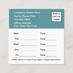 Extra Large Medical Appointment Cards Vertical