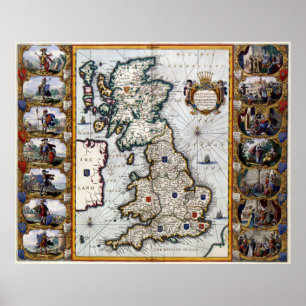 Extra Large Poster - Vintage Map Of UK