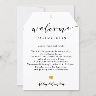 Extra Large Wedding Welcome Tag, Letter Itinerary