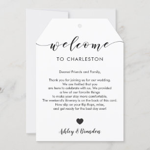 Extra Large Wedding Welcome Tag, Letter Itinerary