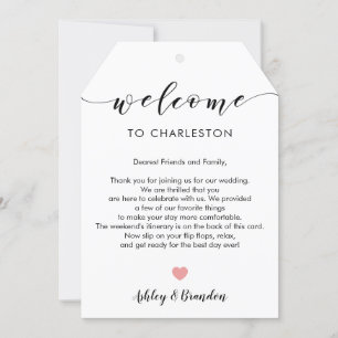 Extra Large Wedding Welcome Tag, Letter Itinerary