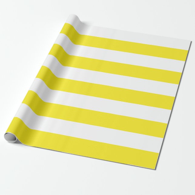 Extra Large Yellow and White Stripes Wrapping Paper (Unrolled)