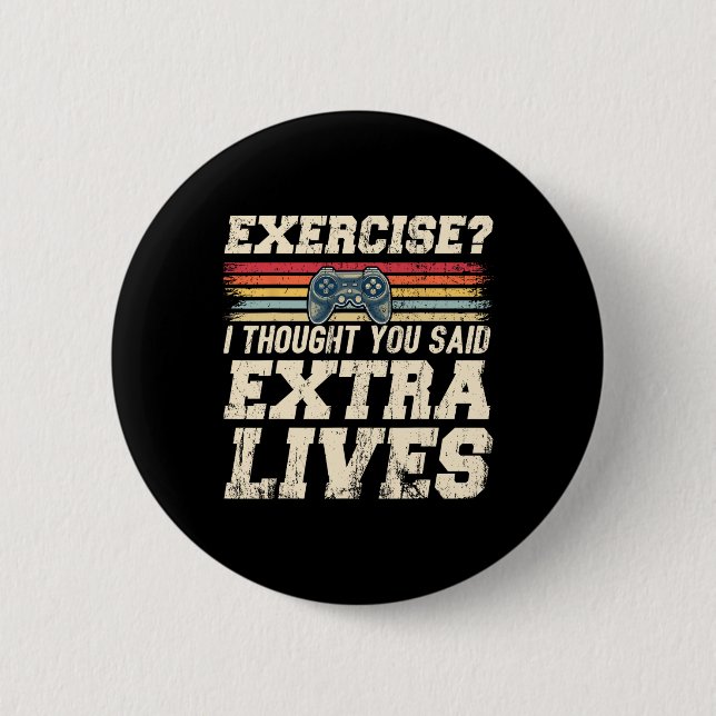 Extra Lives Funny Video Game Controller Retro Game 6 Cm Round Badge (Front)
