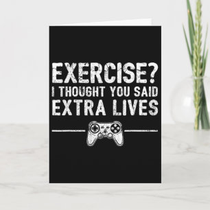 Extra Lives Funny Video Game Controller Retro Game Card