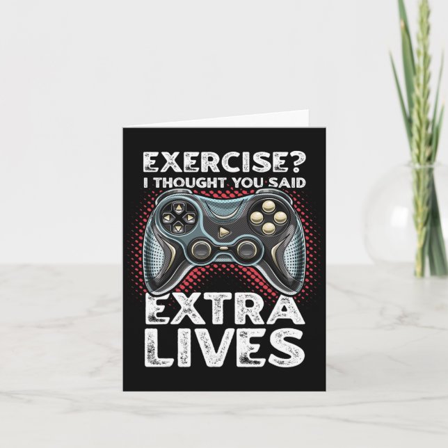 Extra Lives Funny Video Game Controller Retro Game Card (Front)