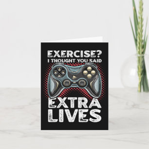 Extra Lives Funny Video Game Controller Retro Game Card