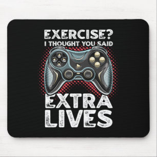 Extra Lives Funny Video Game Controller Retro Game Mouse Mat