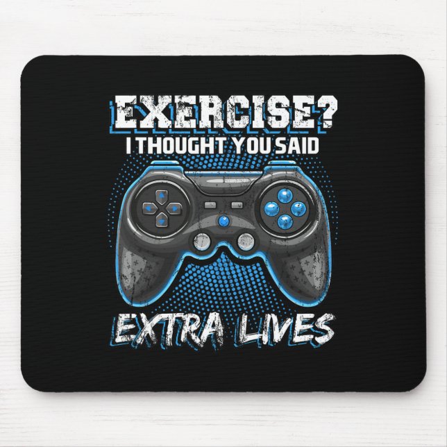 Extra Lives Funny Video Game Controller Retro Game Mouse Mat (Front)