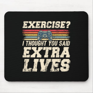 Extra Lives Funny Video Game Controller Retro Game Mouse Mat
