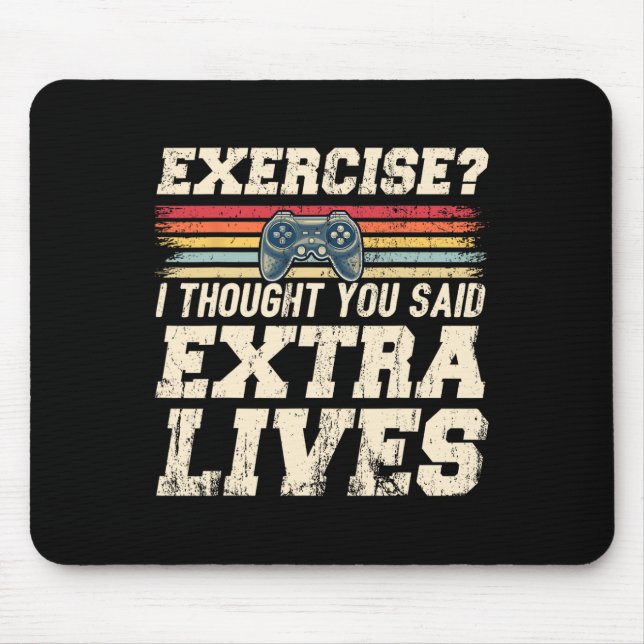 Extra Lives Funny Video Game Controller Retro Game Mouse Mat (Front)