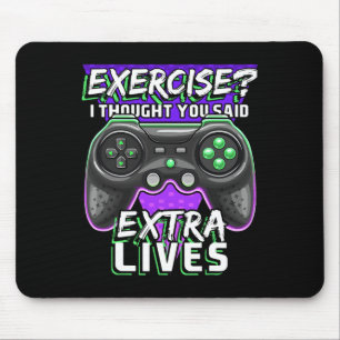 Extra Lives Funny Video Game Controller Retro Game Mouse Mat