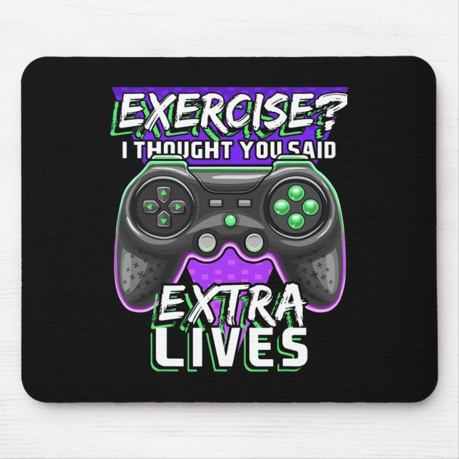 Extra Lives Funny Video Game Controller Retro Game Mouse Mat (Front)