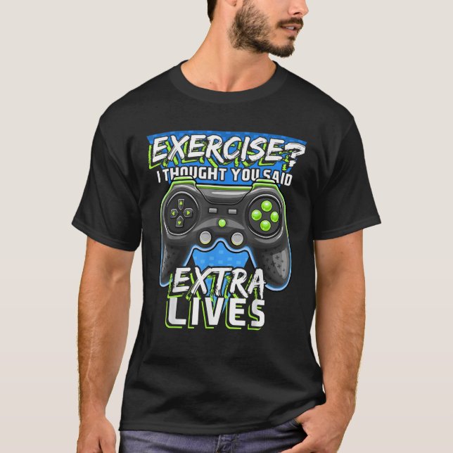 Extra Lives Funny Video Game Controller Retro Game T-Shirt (Front)