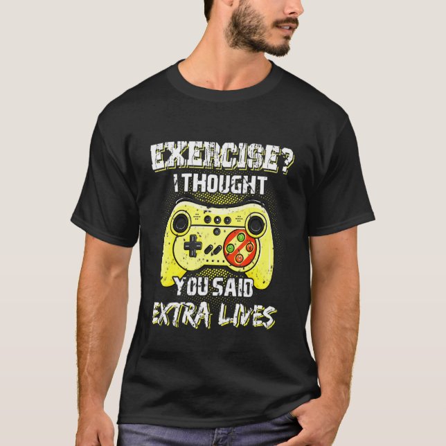Extra Lives  Play Retro Game Video Game Controller T-Shirt (Front)