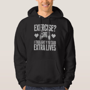 Extra Lives Video Game Controller Retro Gamer Boy Hoodie