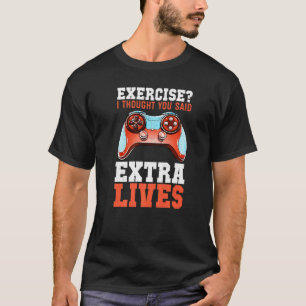 Extra Lives Video Game Controller Retro Gamer Boys T-Shirt