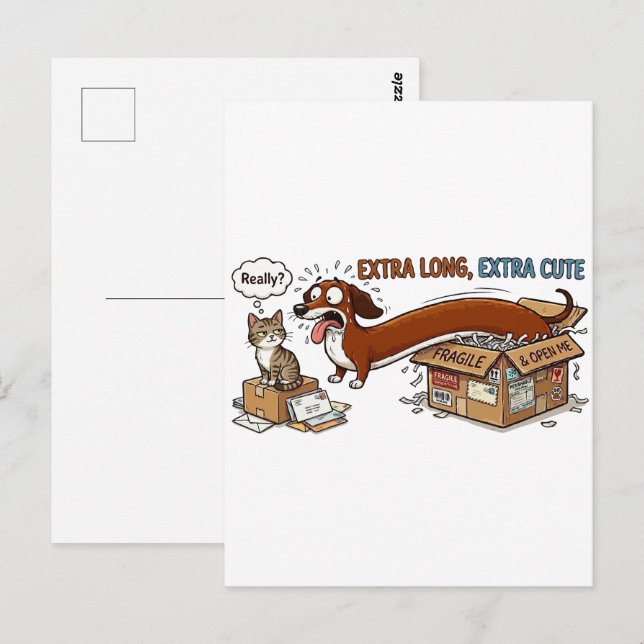 Extra Long Extra Cute Dachshund Postcard (Front/Back)