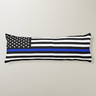 Extra Long Thin Blue Line Police Flag Body Cushion