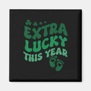 Extra Lucky Pregnancy Announcement St Patricks Day Magnet