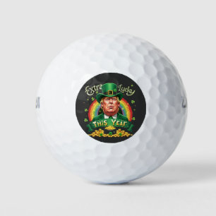 Extra Lucky This Year St Patrick Day Trump Leopard Golf Balls