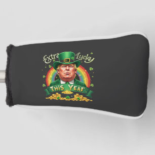 Extra Lucky This Year St Patrick Day Trump Leopard Golf Head Cover