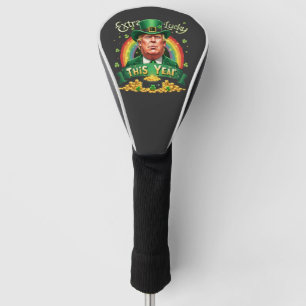 Extra Lucky This Year St Patrick Day Trump Leopard Golf Head Cover