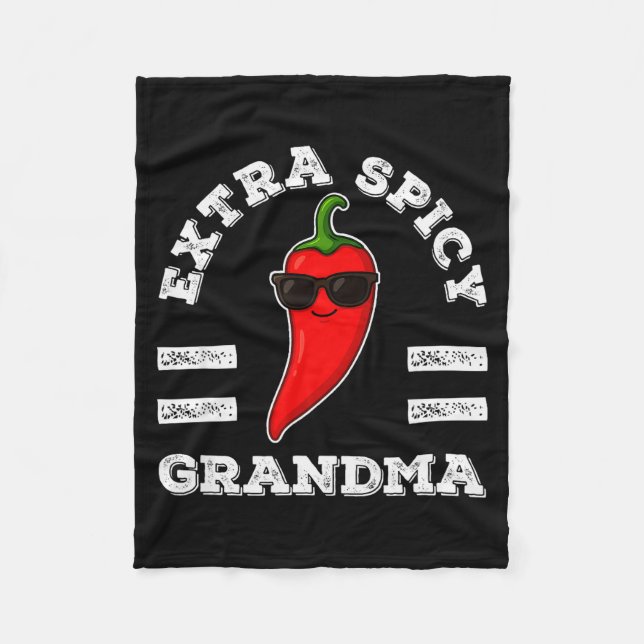 Extra Scy Grandma Womens Foodie Humour Hot Chilli  Fleece Blanket (Front)