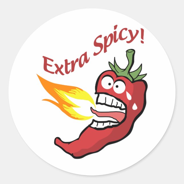 Extra Spicy Pepper Classic Round Sticker (Front)