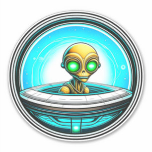 Extra Terrestrial Alien Flying in a UFO