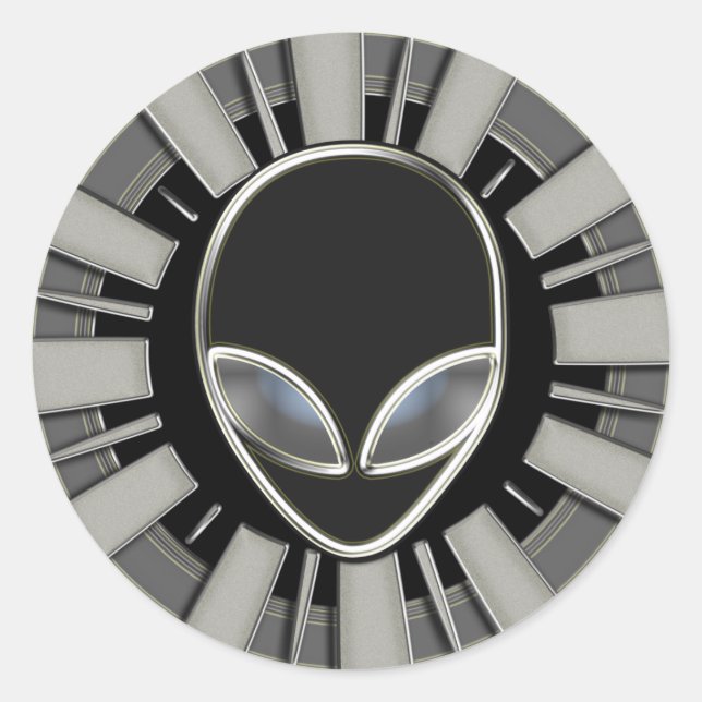 Extra Terrestrial Head Classic Round Sticker (Front)