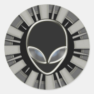 Extra Terrestrial Head Classic Round Sticker