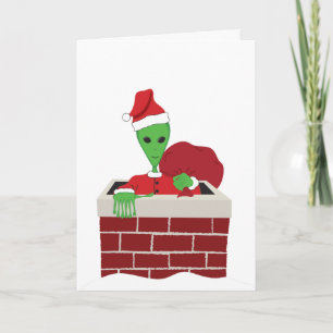 Extra-Terrestrial Santa Holiday Card