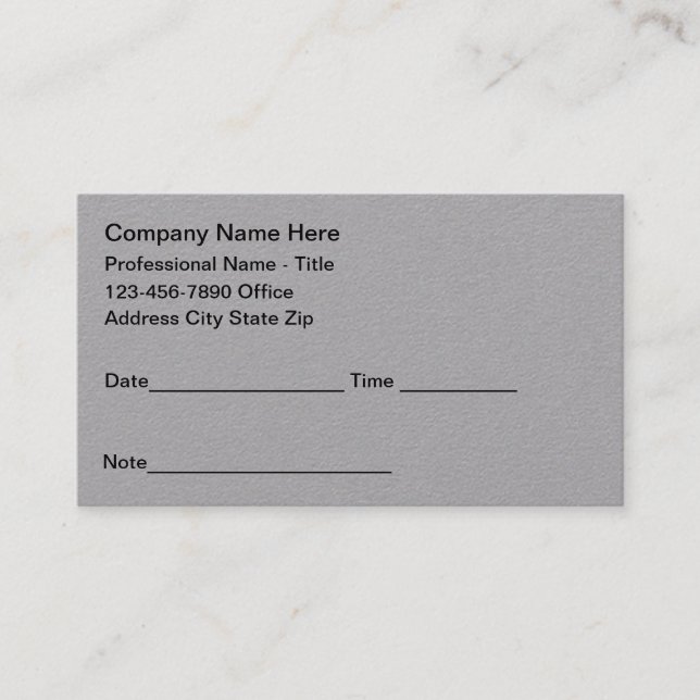 Extra Thick Quality Office Appointment Cards (Front)
