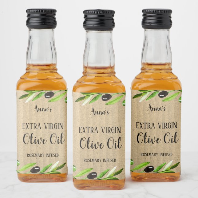 Extra Virgin Olive Oil Bottle Rustic Product Label (Bottles)