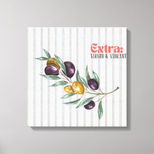 Extra Virgin Vibrant Mediterranean Olive Branch Canvas Print