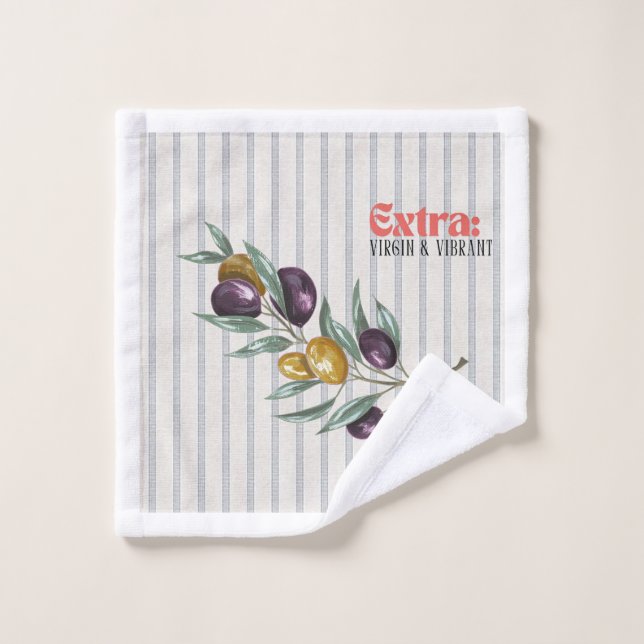 Extra Virgin Vibrant Mediterranean Olive Branch Wash Cloth (Wash Cloth)