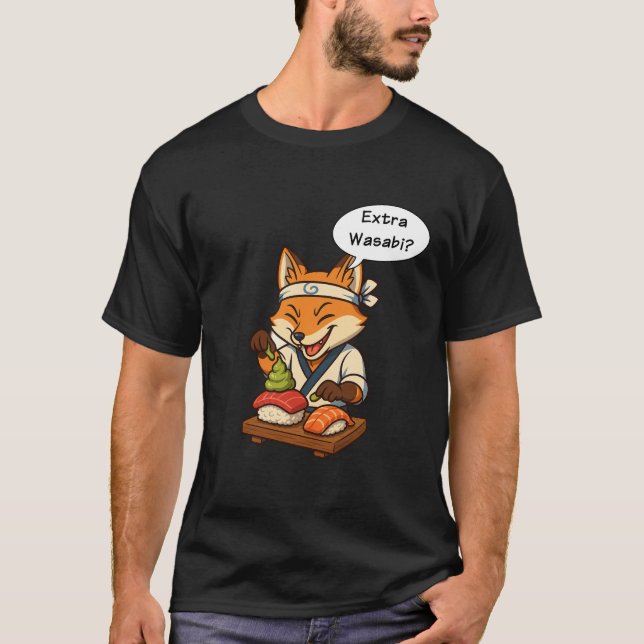 Extra Wasabi? – The Spicy Sushi Fox T-Shirt (Front)