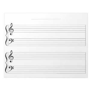 Extra Wide Rule Grand Staff Kids Piano Music Paper Notepad