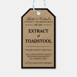 Extract of Toadstool Halloween apothecary tag
