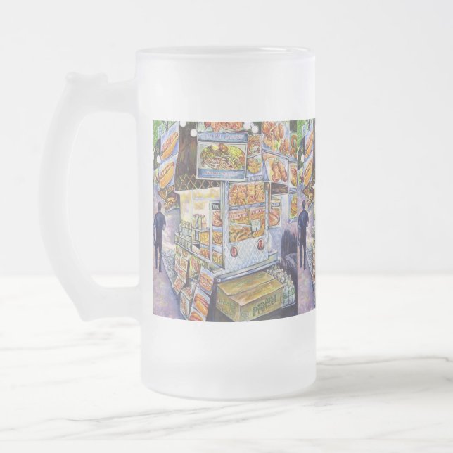 Extraordinary Artistic Workload Frosted Glass Beer Mug (Left)