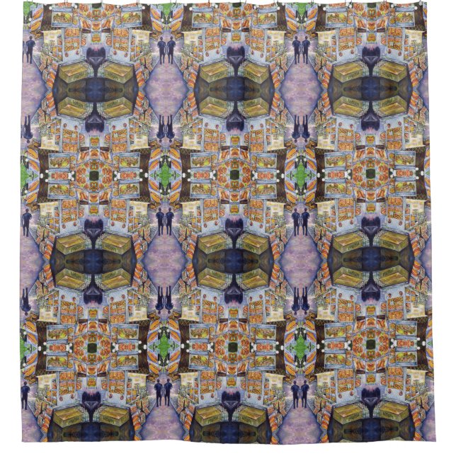 Extraordinary Artistic Workload Shower Curtain (Front)