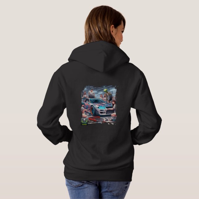 Extraterestrial (Alien) Neon Drift Mechanic Hoodie (Back Full)
