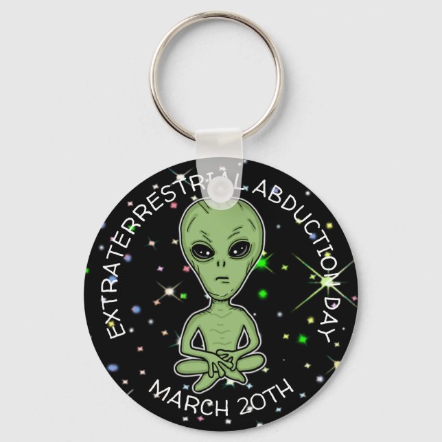 Extraterrestrial Abduction Day is March 20th  Butt Key Ring (Front)