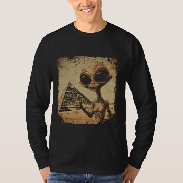 Extraterrestrial Alien Ancient Pyramids Thumbs Sci T-Shirt (Front)