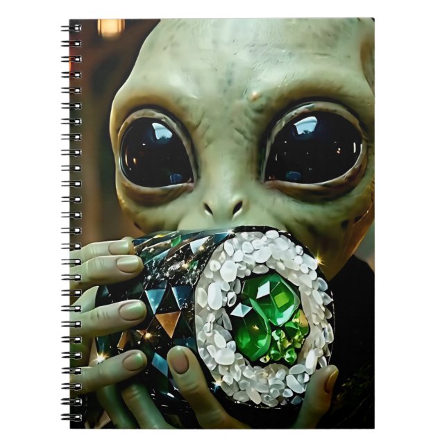 Extraterrestrial Alien and Crystalline Sushi   Notebook (Front)