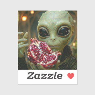 Extraterrestrial  Alien and Pomegranate  