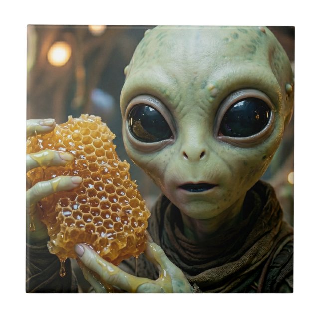 Extraterrestrial Alien Being with Honeycomb Tile (Front)