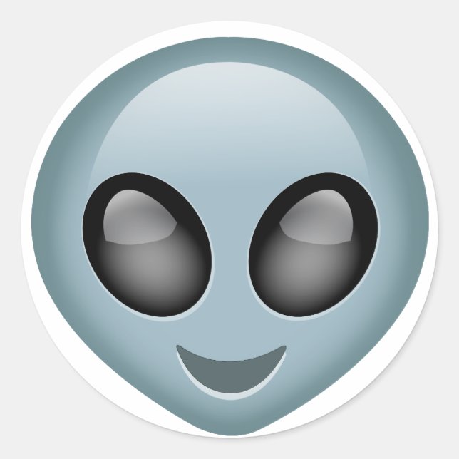 Extraterrestrial Alien Emoji Classic Round Sticker (Front)