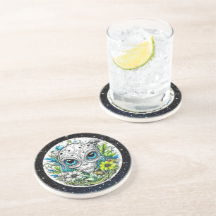 Extraterrestrial Alien in Flowers Coaster