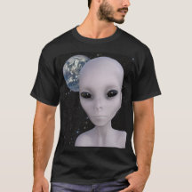 Extraterrestrial Alien With Earth In Background